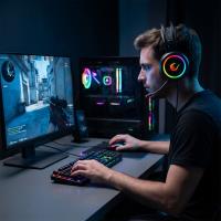 RAMPAGE STORMY USB 7.1 SURROUND SİYAH GAMING KULAKLIK